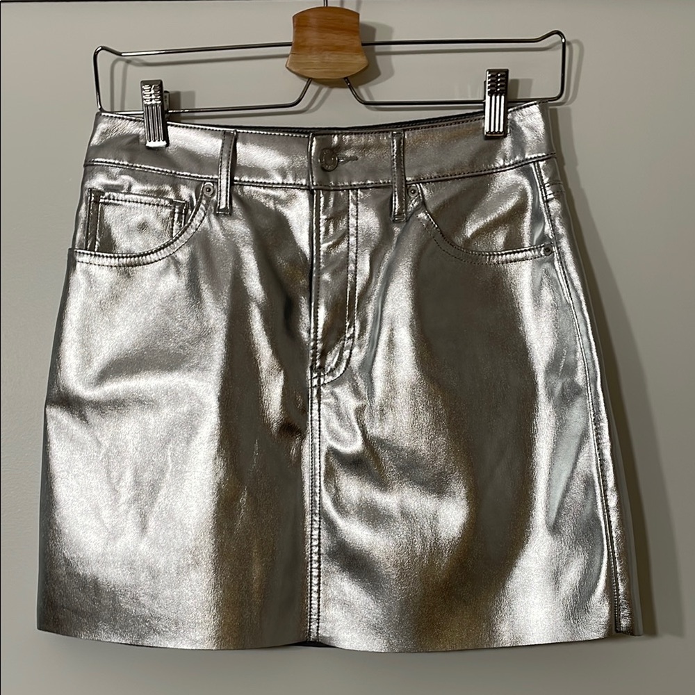 Express Silver mini skirt
